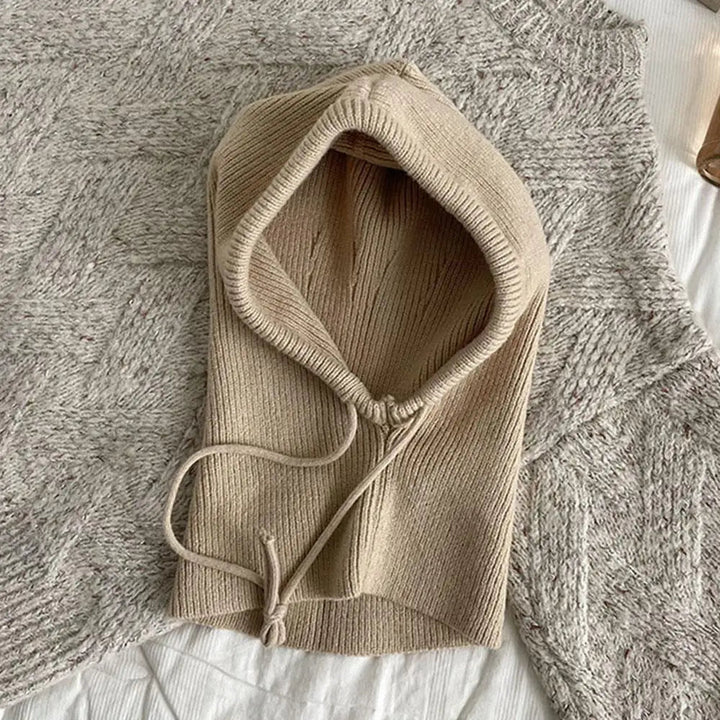 Knit Hooded Balaclava and Neck Warmer in Soft Cashmere Knit