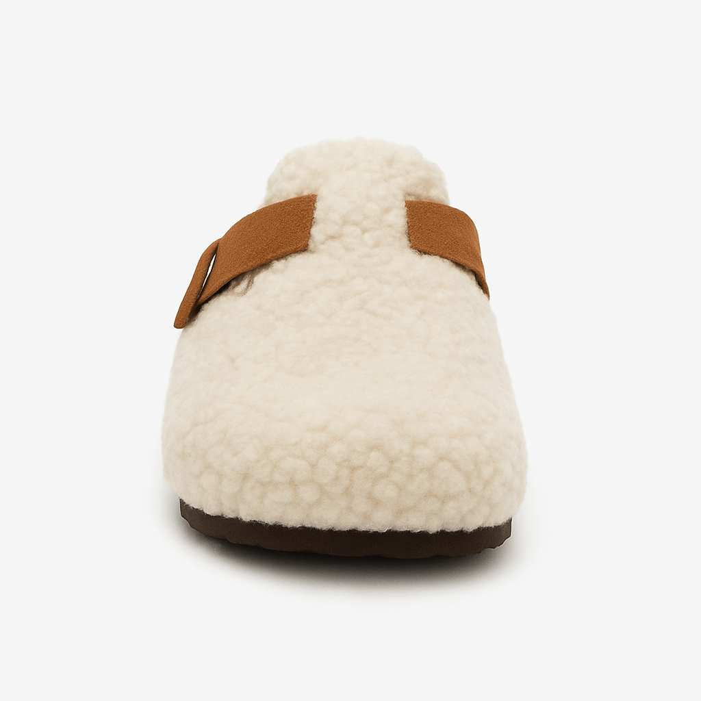 Natural Sheep Wool Slippers with Non-Slip Rubber Sole