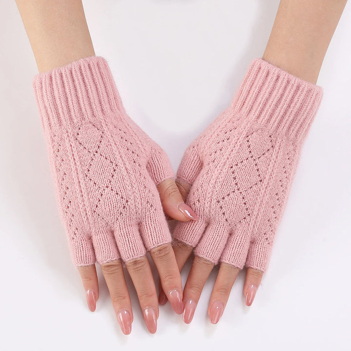 Soft Knit Fingerless Gloves with Snug Ribbed Cuffs