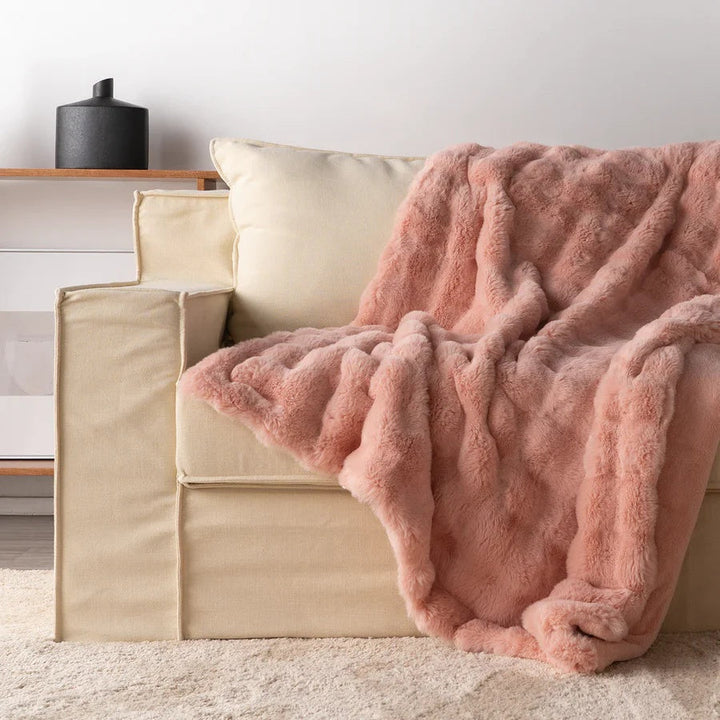 Plush Faux Fur Throw Blanket