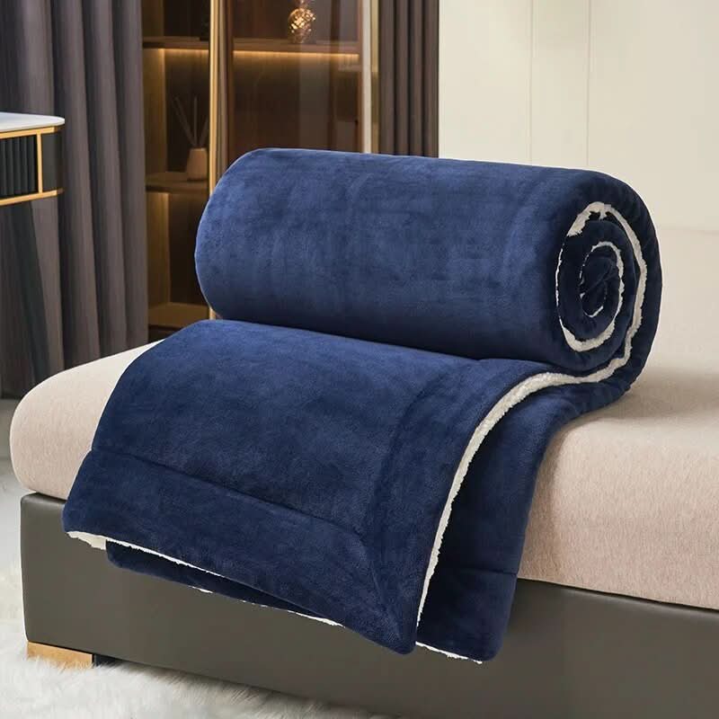 Reversible Sherpa Fleece Blanket for Bed and Sofa