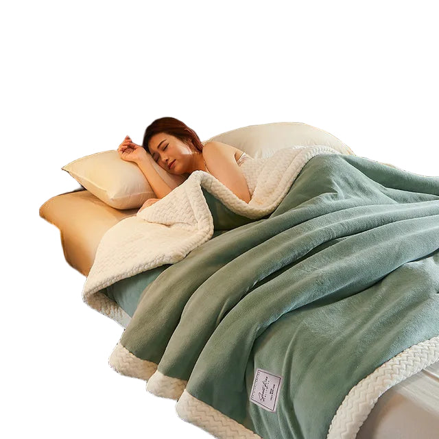 Soft Winter Fleece Throw in Solid and Striped Colors