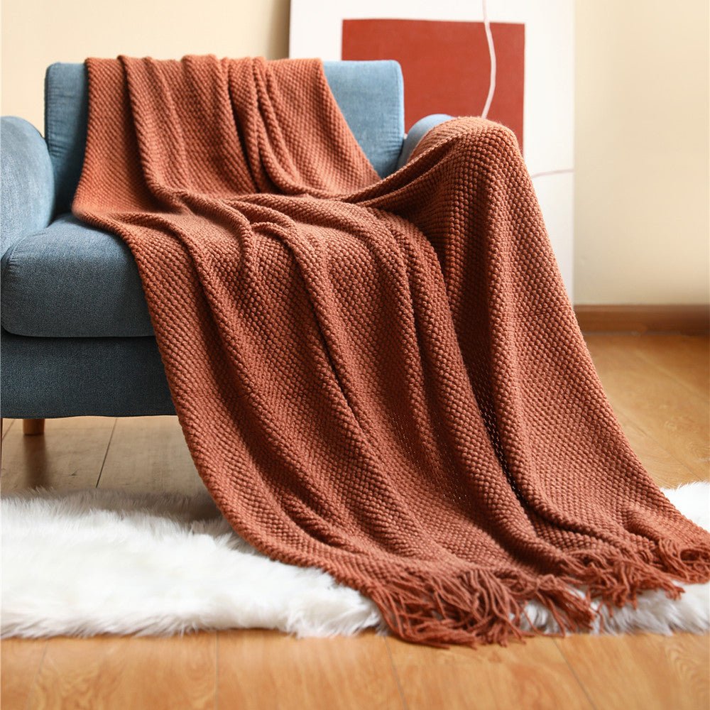 Scandinavian Knit Blanket – Soft Throw for Couch and Bed