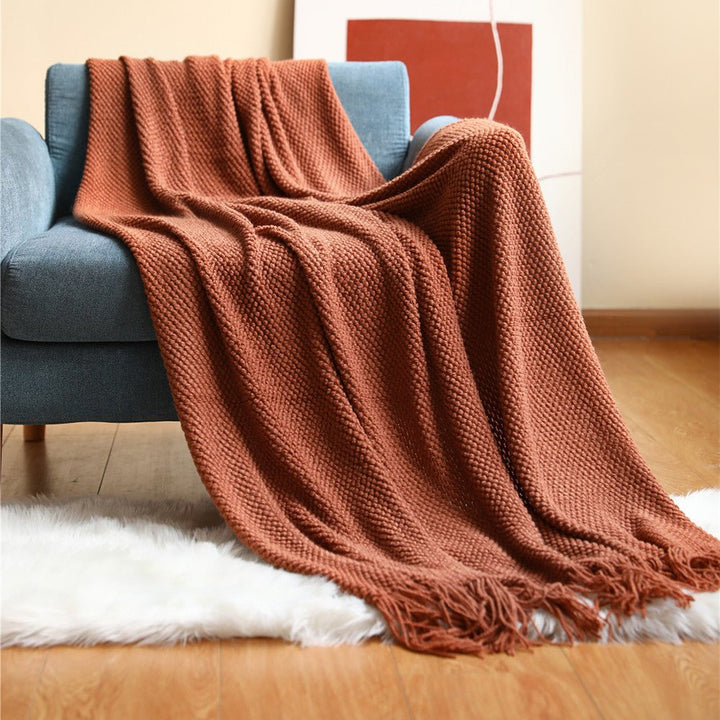 Scandinavian Knit Blanket – Soft Throw for Couch and Bed