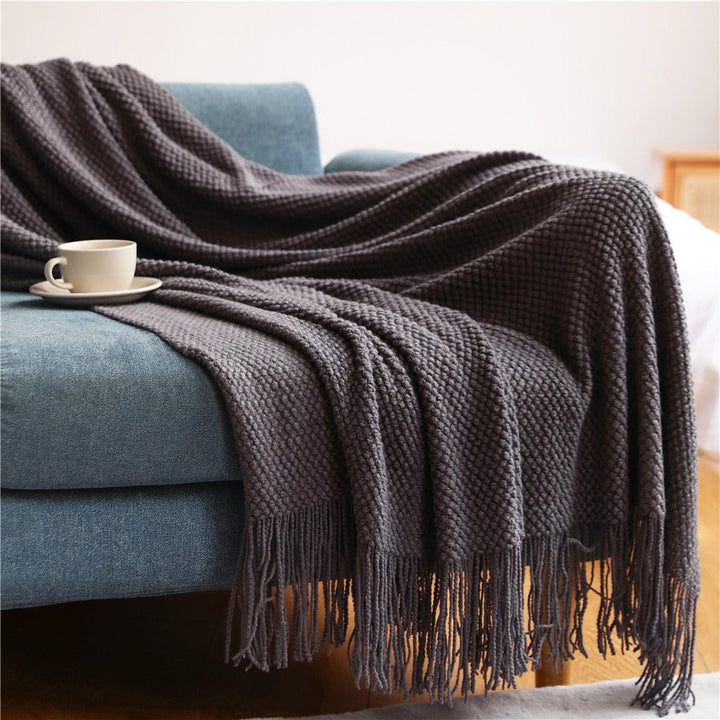 Scandinavian Knit Blanket – Soft Throw for Couch and Bed