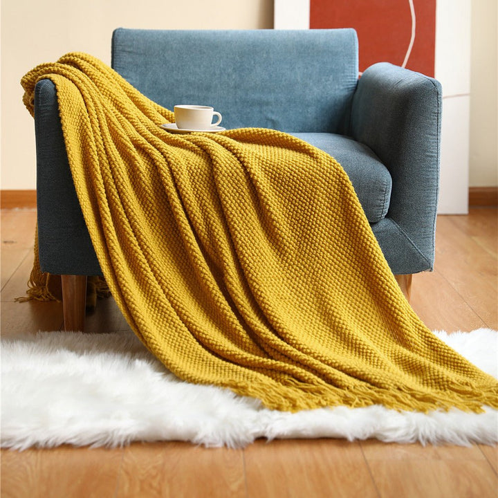 Scandinavian Knit Blanket – Soft Throw for Couch and Bed
