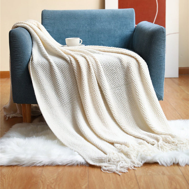 Scandinavian Knit Blanket – Soft Throw for Couch and Bed