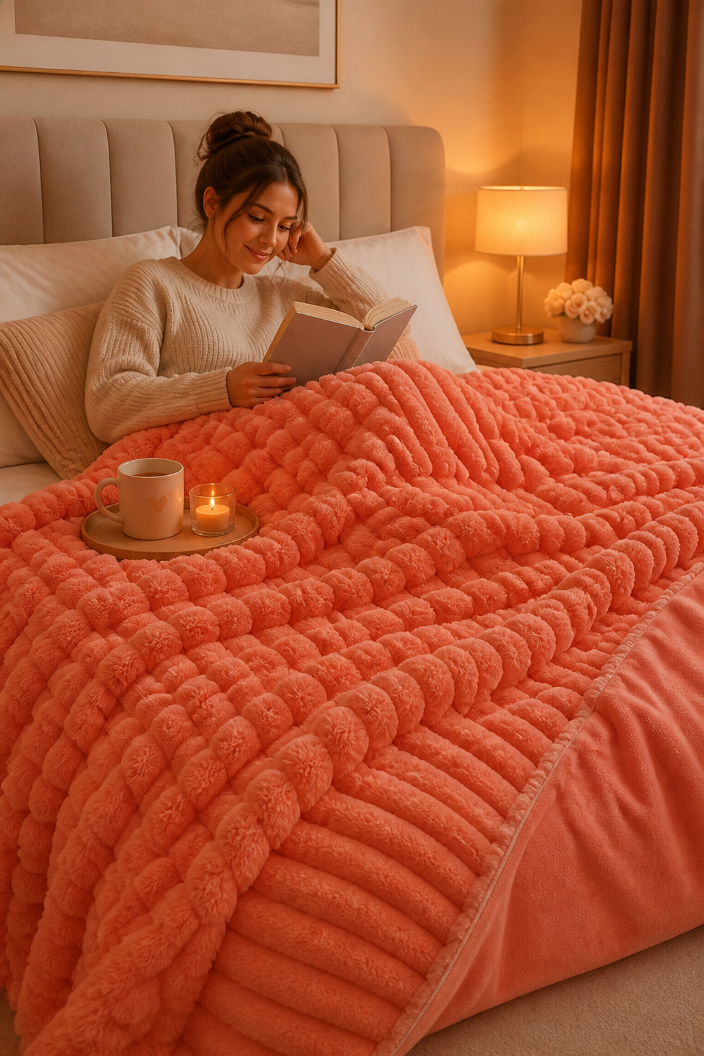 Two-Tone Reversible Plush Blanket – Fluffy Plush Meets Silky Velour