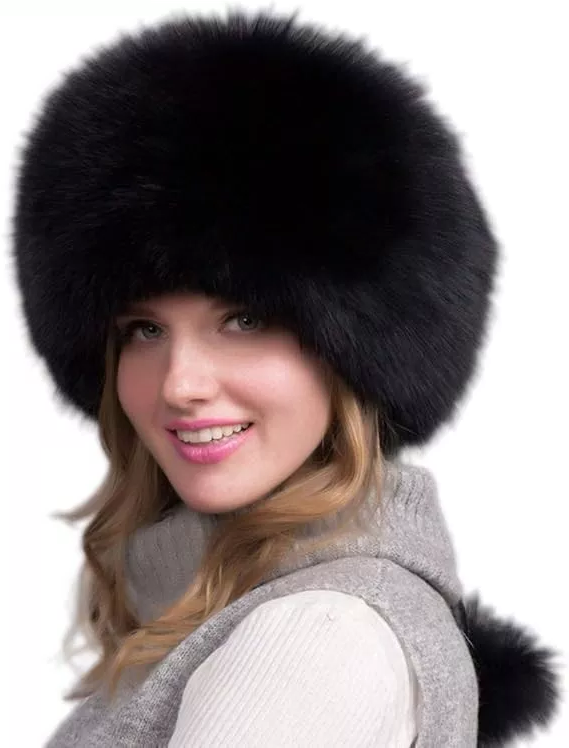 Plushley™ Women's Real Fox Fur Hat with Built-In Ear Flaps