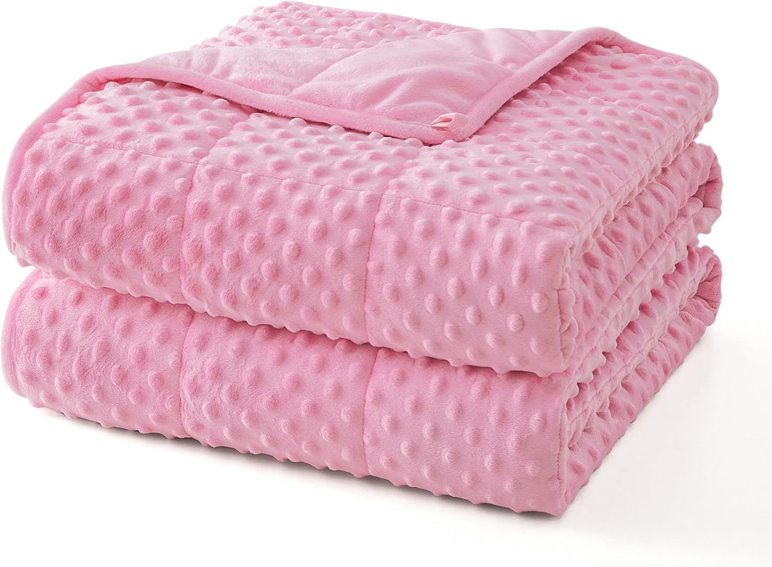 Cozy Comfort Dots Weighted Blanket - Cooling Microfiber Comfort Layer