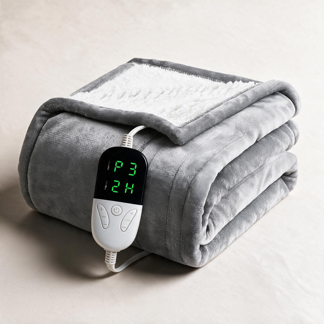 Plushley™ Sherpa Heated Throw with 6 Heat Settings &amp; Timer