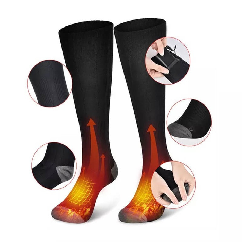 Plushley™ Rechargeable Heated Socks with 8-Hour Warmth and 3 Settings
