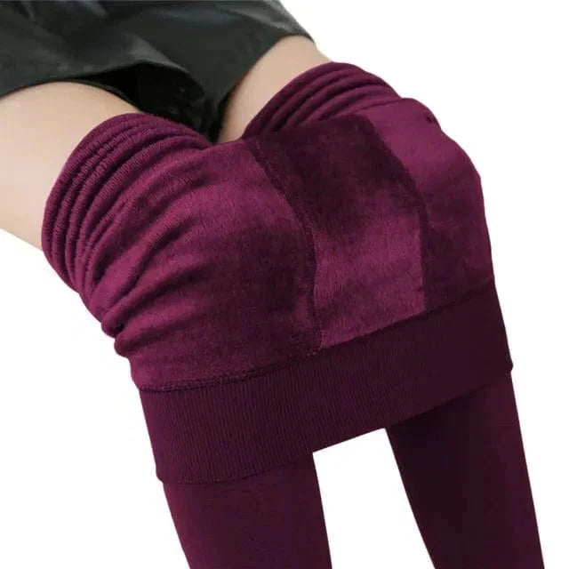 High-Waisted Fleece Lined Leggings for Cold Weather