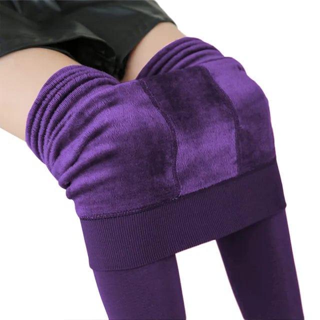High-Waisted Fleece Lined Leggings for Cold Weather