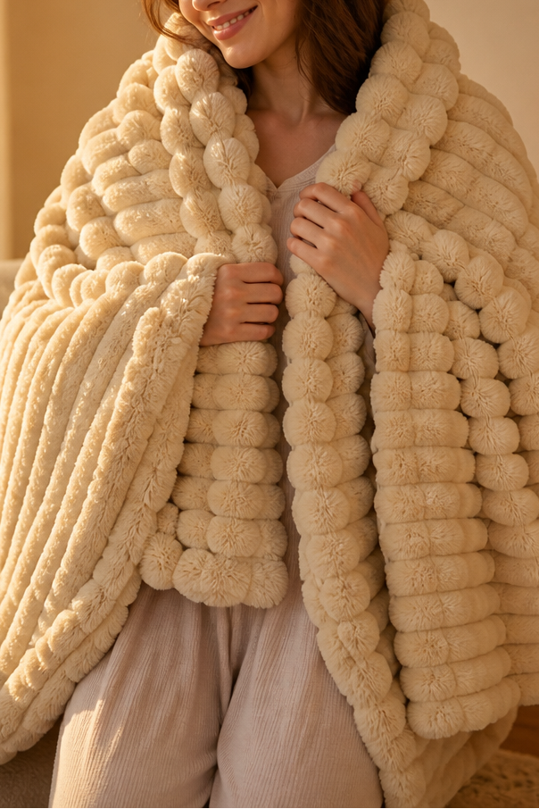 Two-Tone Reversible Plush Blanket – Fluffy Plush Meets Silky Velour
