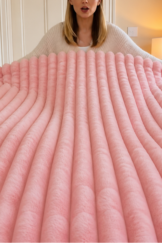 Two-Tone Reversible Plush Blanket – Fluffy Plush Meets Silky Velour