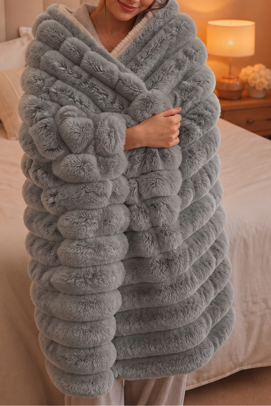 Two-Tone Reversible Plush Blanket – Fluffy Plush Meets Silky Velour