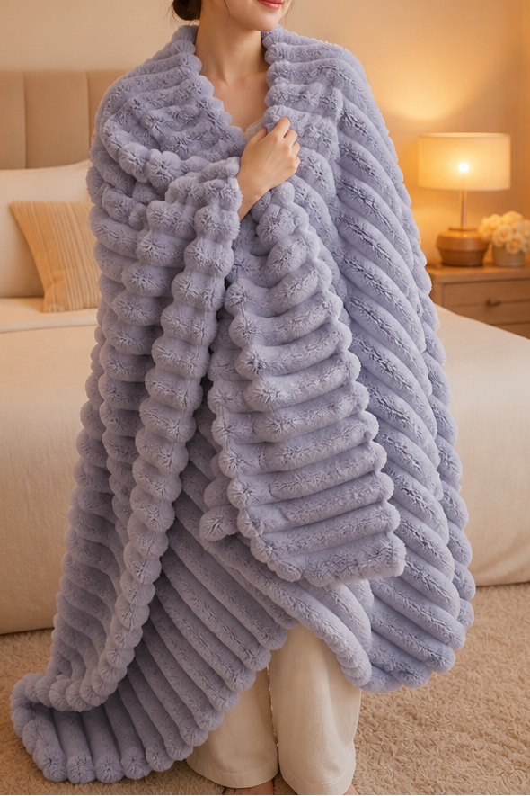 Two-Tone Reversible Plush Blanket – Fluffy Plush Meets Silky Velour