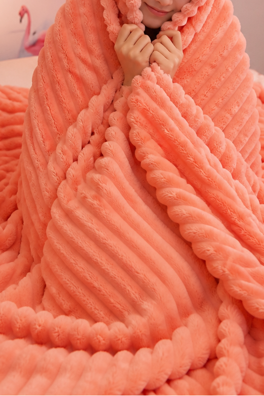 Two-Tone Reversible Plush Blanket – Fluffy Plush Meets Silky Velour