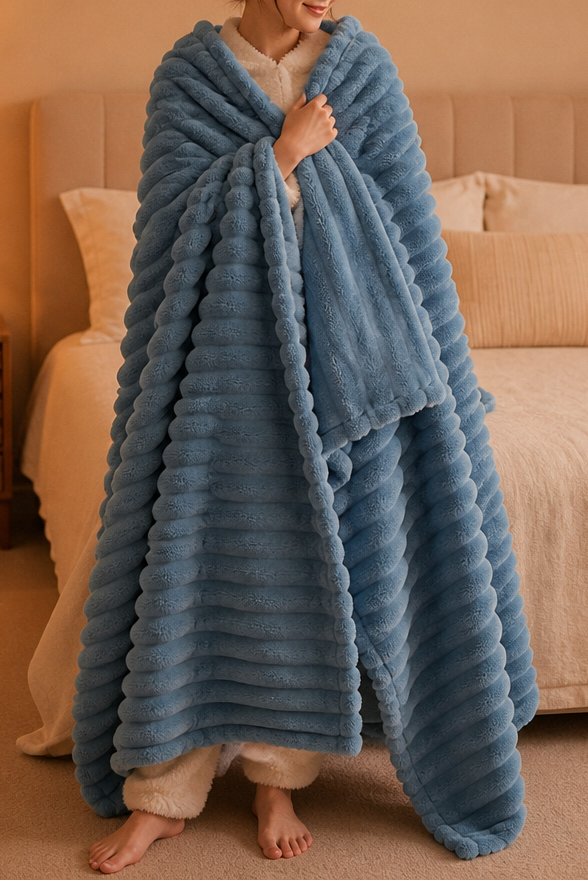 Two-Tone Reversible Plush Blanket – Fluffy Plush Meets Silky Velour