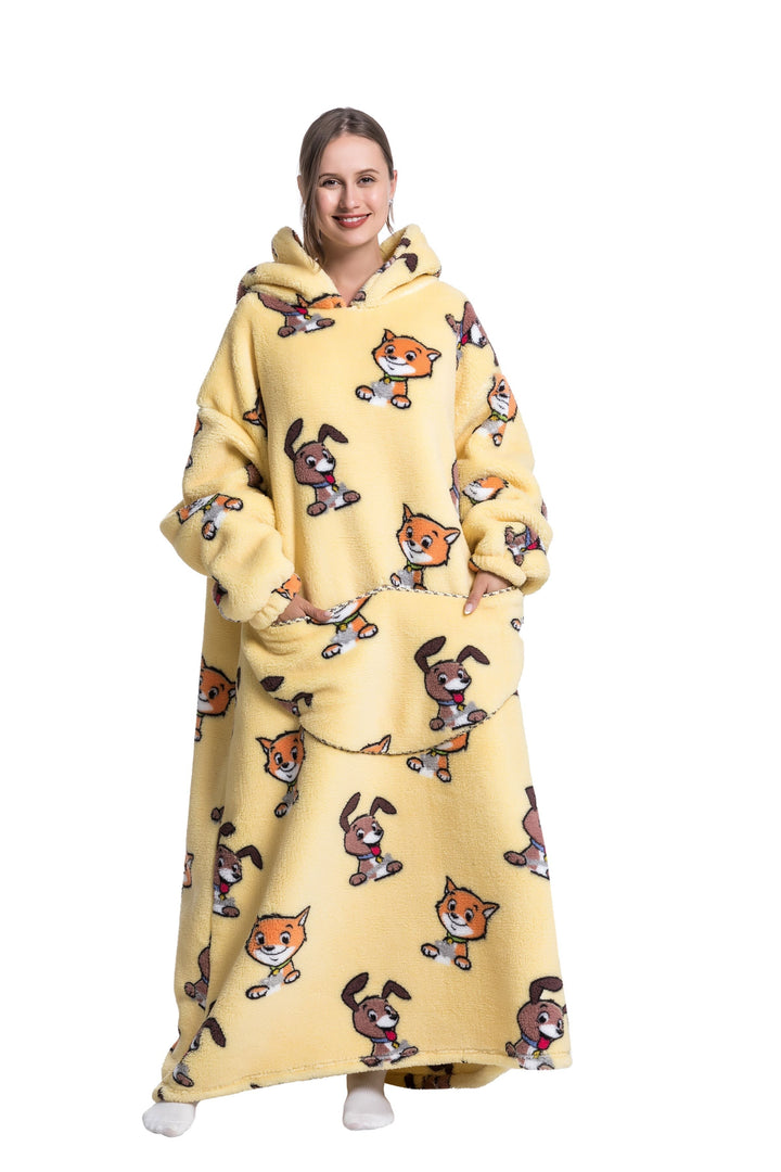 Fleece Hoodie Blanket with Hood in Fun Animal Prints
