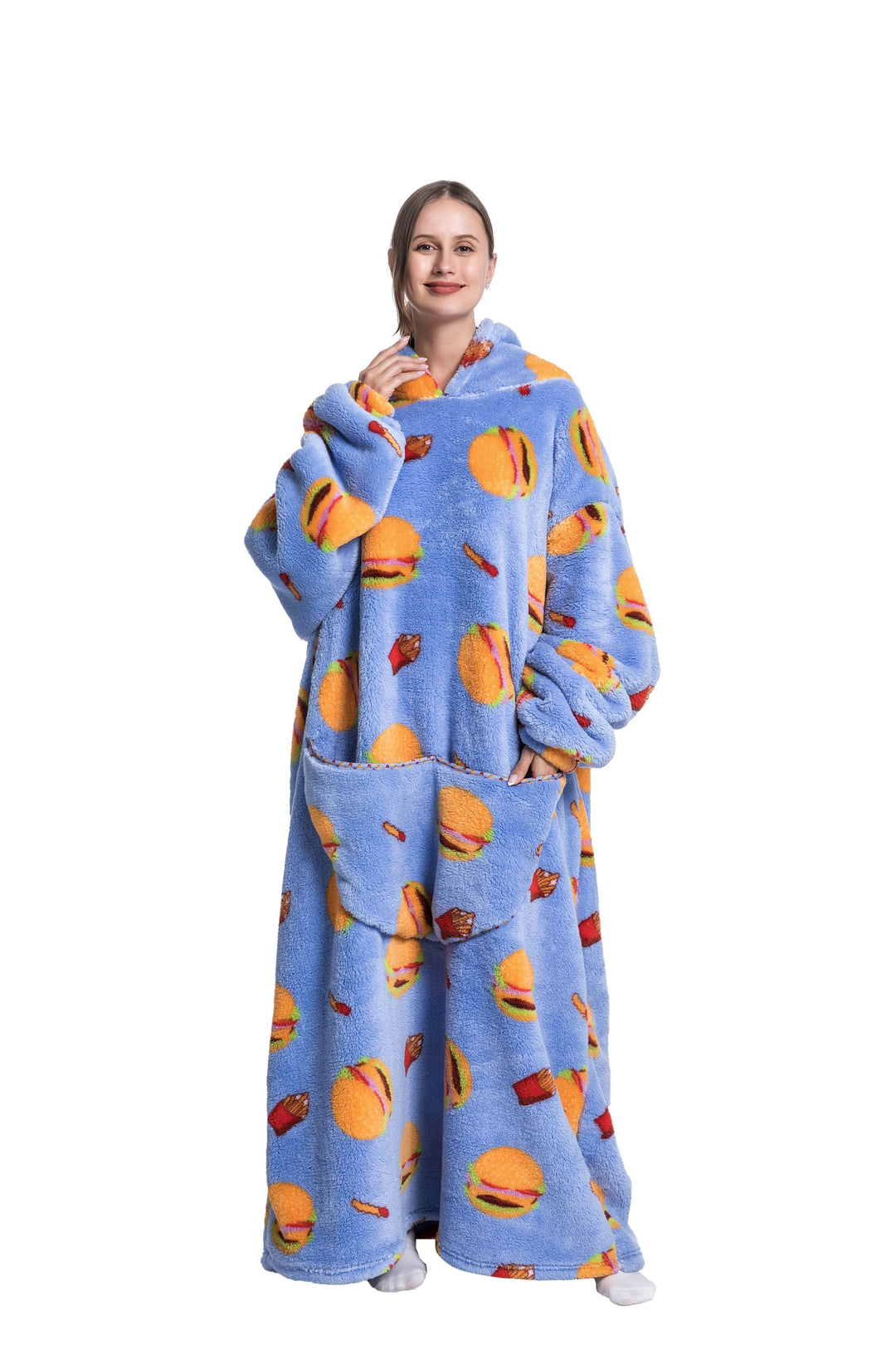 Fleece Hoodie Blanket with Hood in Fun Animal Prints