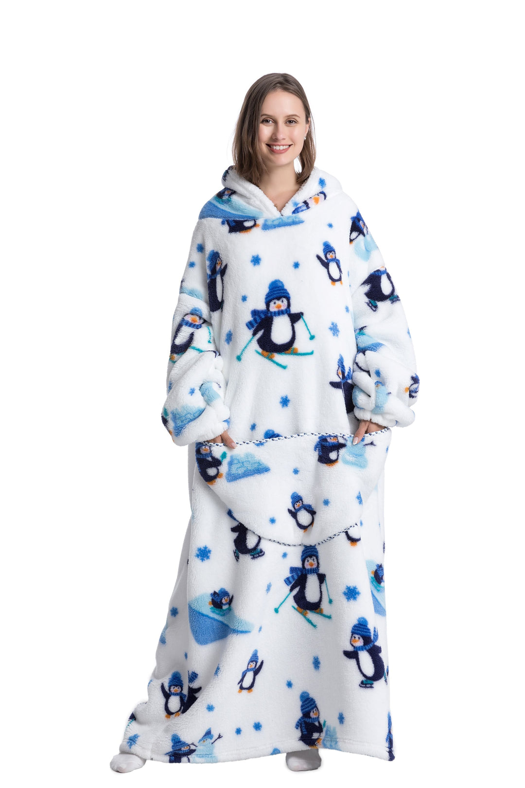 Fleece Hoodie Blanket with Hood in Fun Animal Prints
