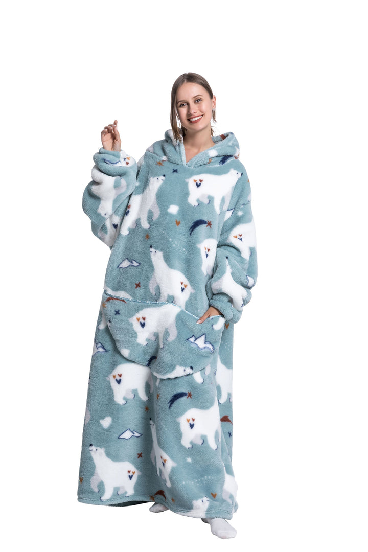 Fleece Hoodie Blanket with Hood in Fun Animal Prints