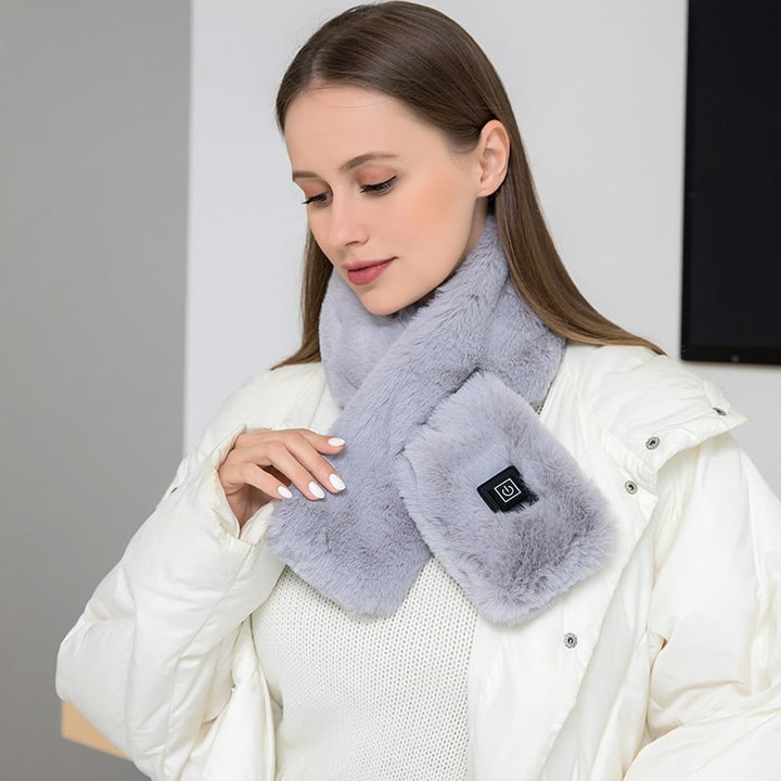 Plushley™ Heated Faux Fur Neck Wrap with 3 Heat Settings