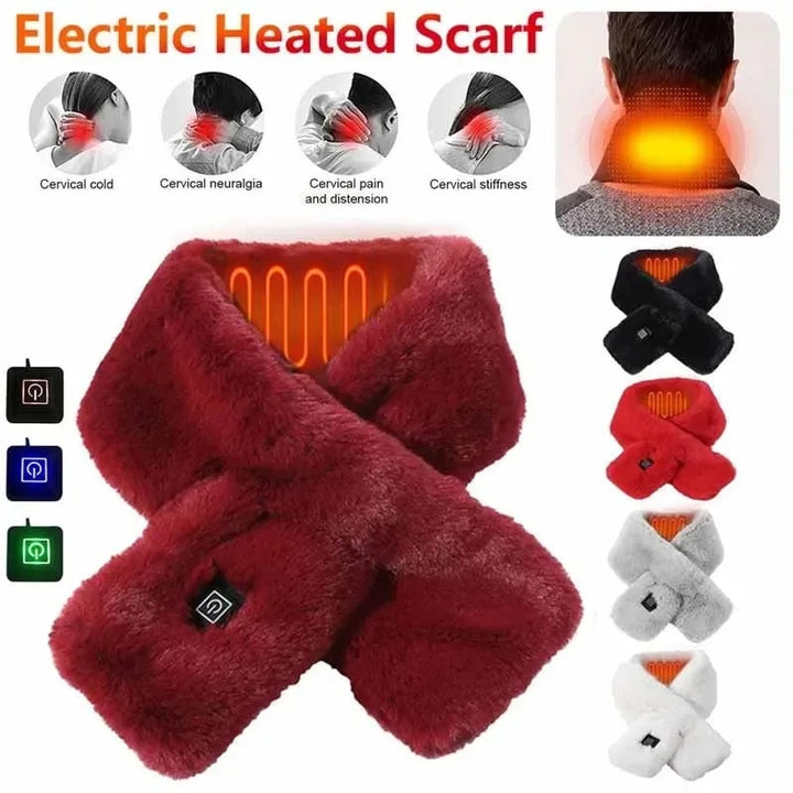 Plushley™ Heated Faux Fur Neck Wrap with 3 Heat Settings