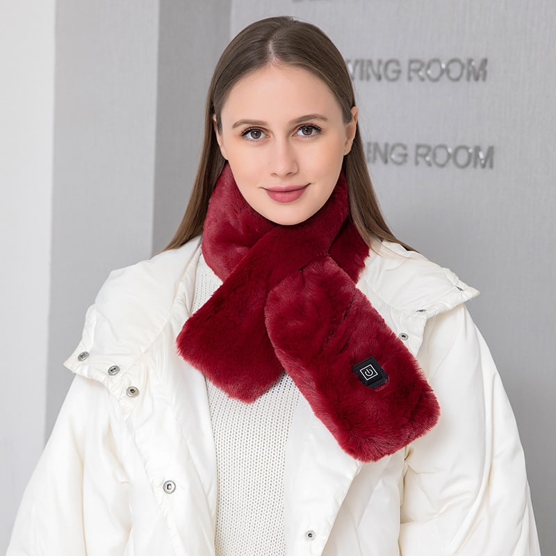 Plushley™ Heated Faux Fur Neck Wrap with 3 Heat Settings