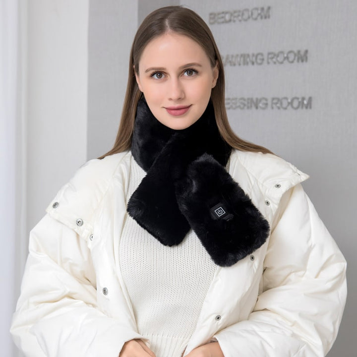 Plushley™ Heated Faux Fur Neck Wrap with 3 Heat Settings