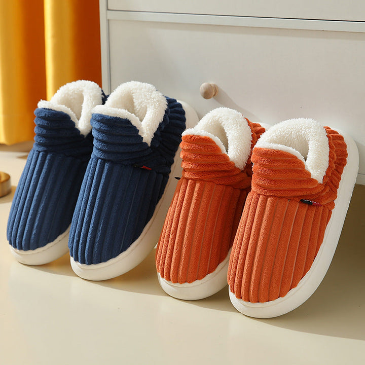 Wool-Lined Winter Slippers with Lightweight Non-Slip Sole